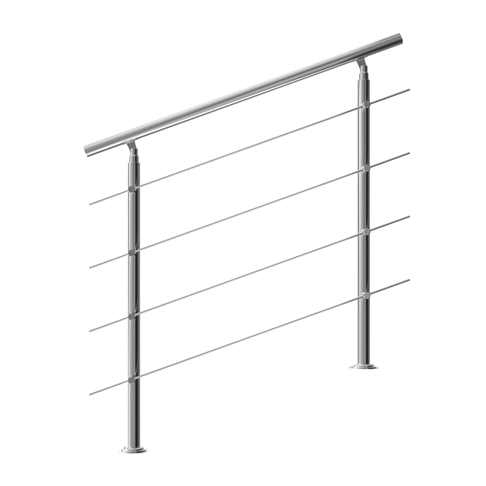 MONZANA® Treppengeländer Edelstahl 120cm mit 4 Querstreben