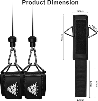 Wrist Cuffs for Cables Gym, Adjustable Wrist Straps for Cable Machines Lifting Neoprene Padded