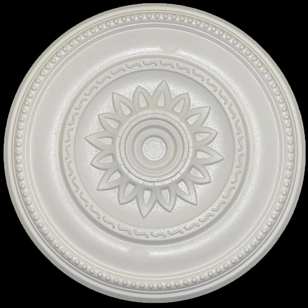 Polystyrene Ceiling Rose Paintable DIY Decorative Lightweight Ceiling Centrepiece for Chandeliers & Light Fittings - Sunflower-49.5cm