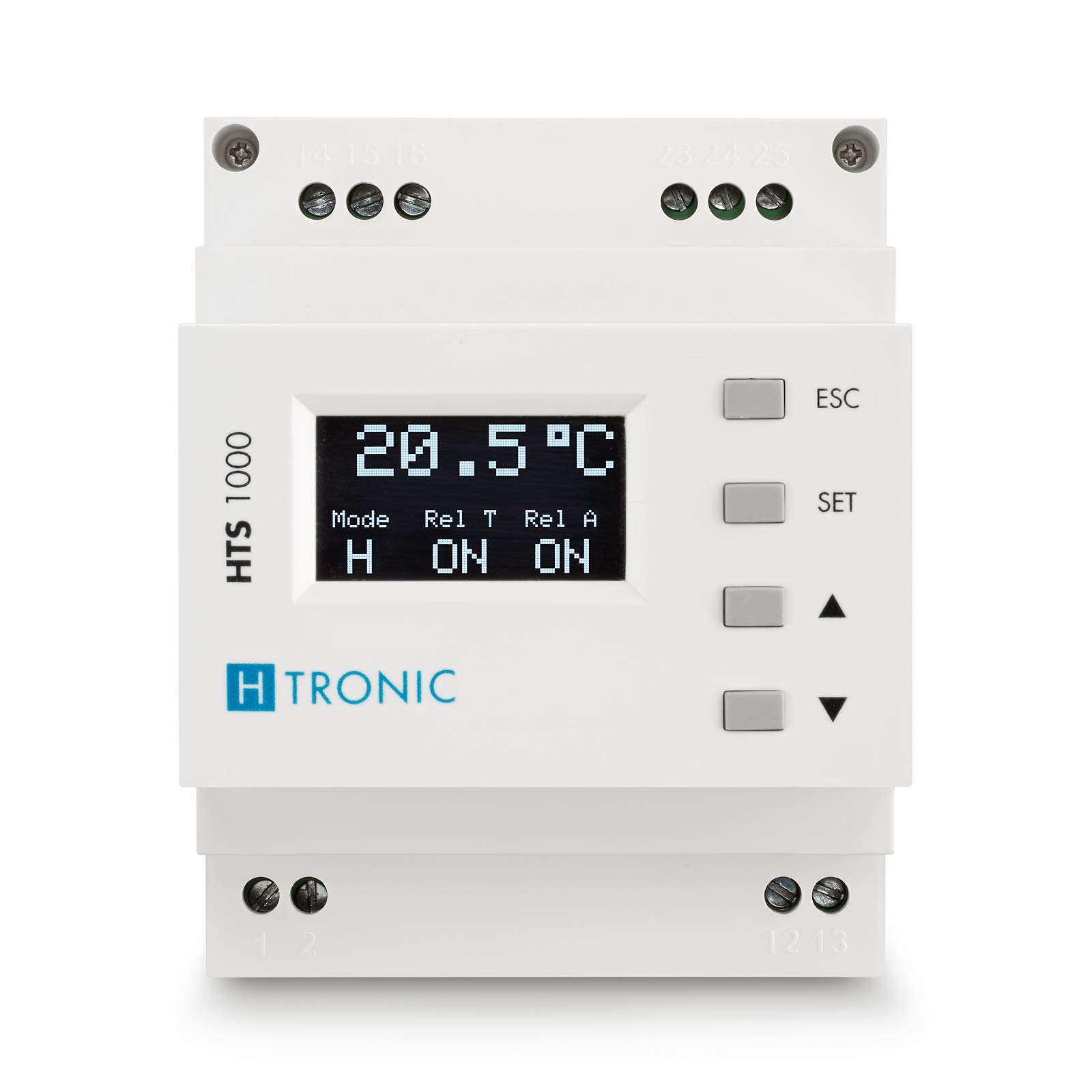 HTS 1000 Hutschienen-Temperaturschalter (Temperaturregler) mit Fühler, Kühlen & Heizen, 230 V Thermostat