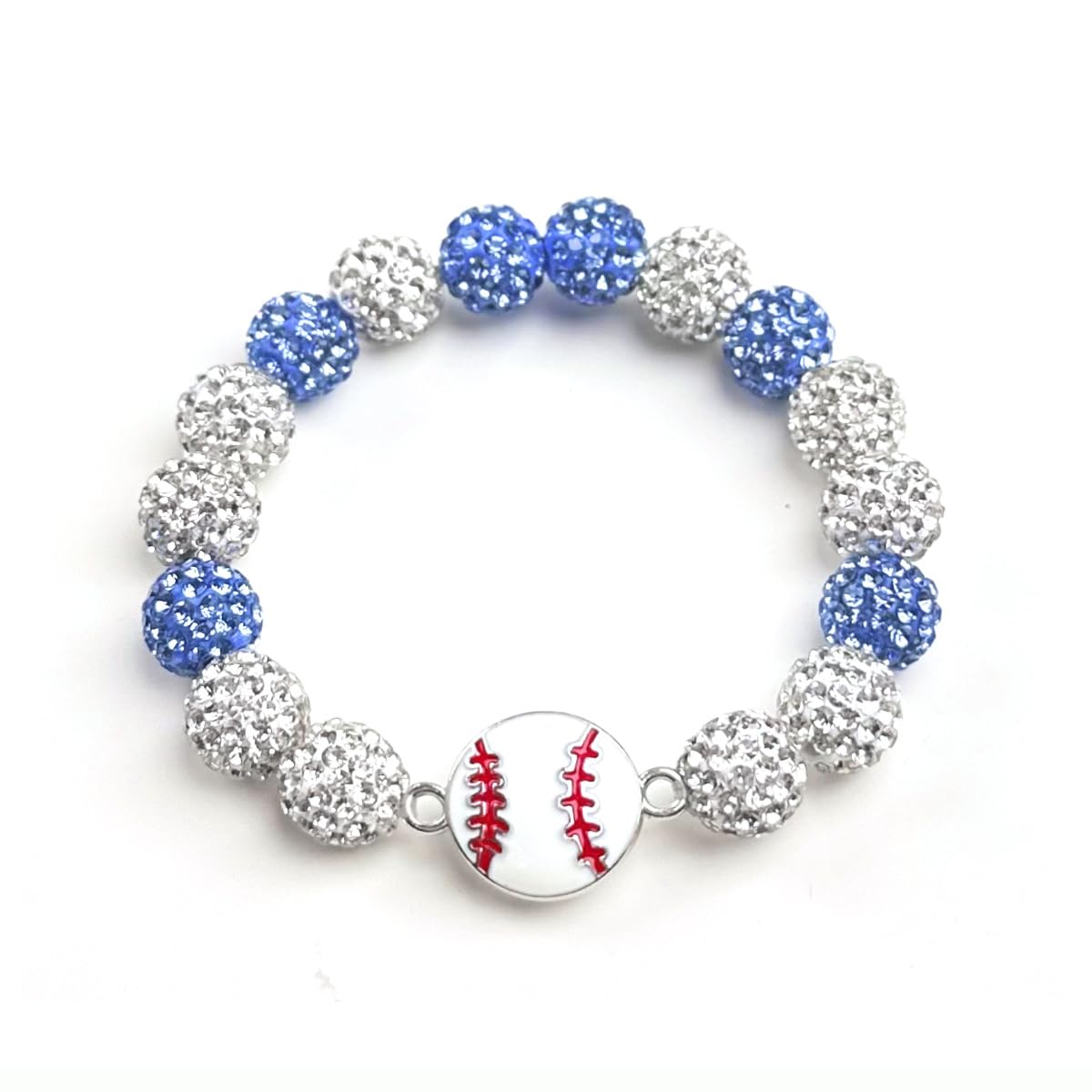 TYQSY Baseball Bracelets, Ice Collection Bracelets, Baseball Rhinestone Bracelets for Men, Baseball Accessory Beaded Bracelets, Athletes Inspired Baseball Drip Bling Bracelet for Baseball Team Lovers