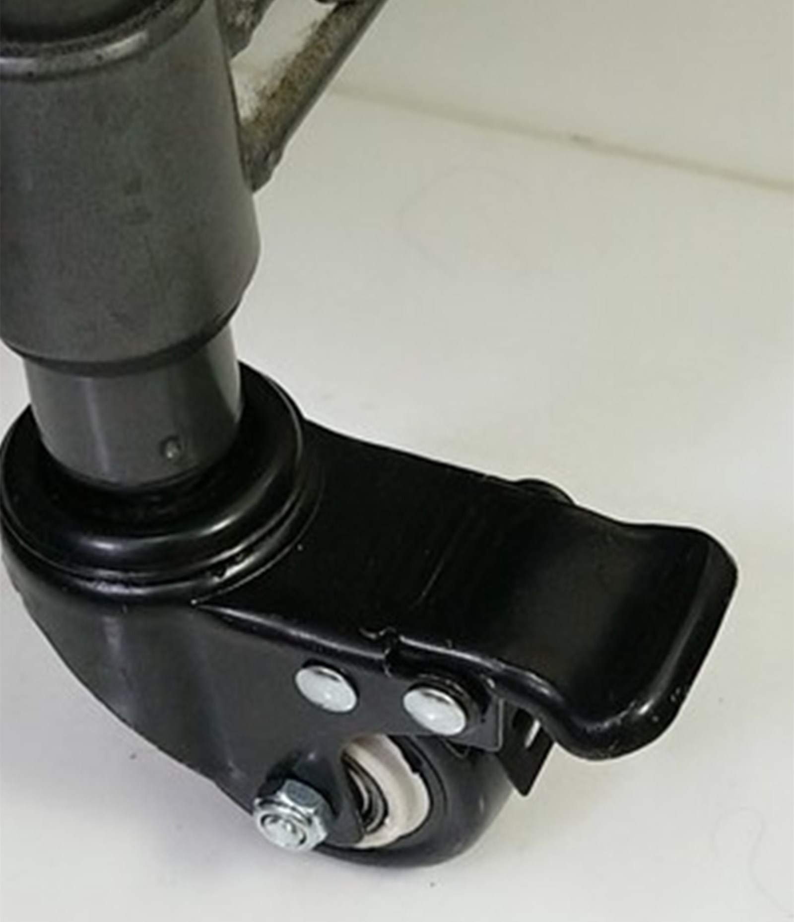Lot de 4 roulettes pivotantes de 5,1 cm à tige filetée en polyuréthane industriel, roue de rechange pour meubles et établi, roue de chariot, double roulement, charge 150 kg (frein M10)