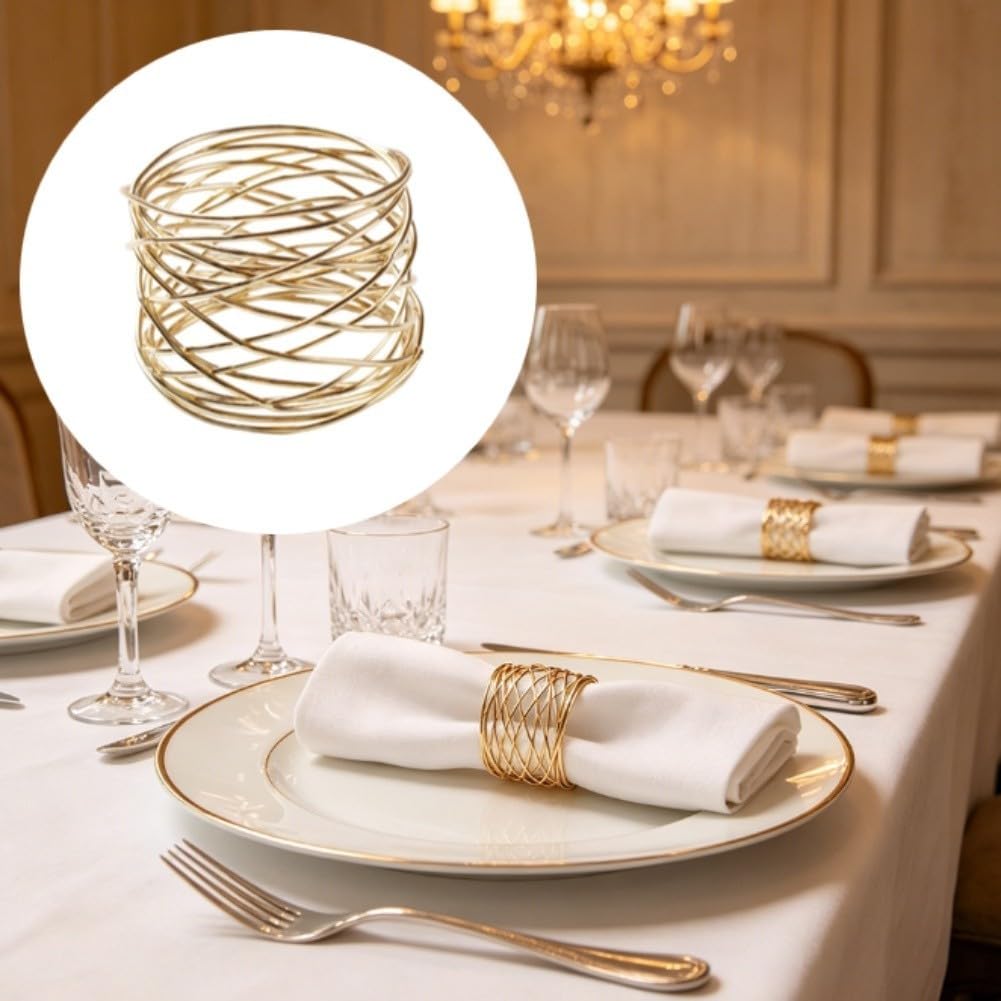 Anelli Tovaglioli Oro 6 Eleganti Matrimoni Anelli Tovaglioli(24PCS)