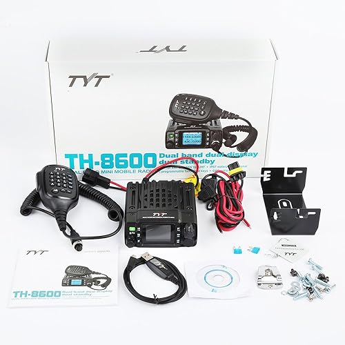 Miniatura 2 de TYT TH-8600 Dual Band VHFUHF 144-148MHz420-450MHz Mini Transceptor Móvil IP67 Impermeable Radio de Coche Móvil con Cable de Programación F