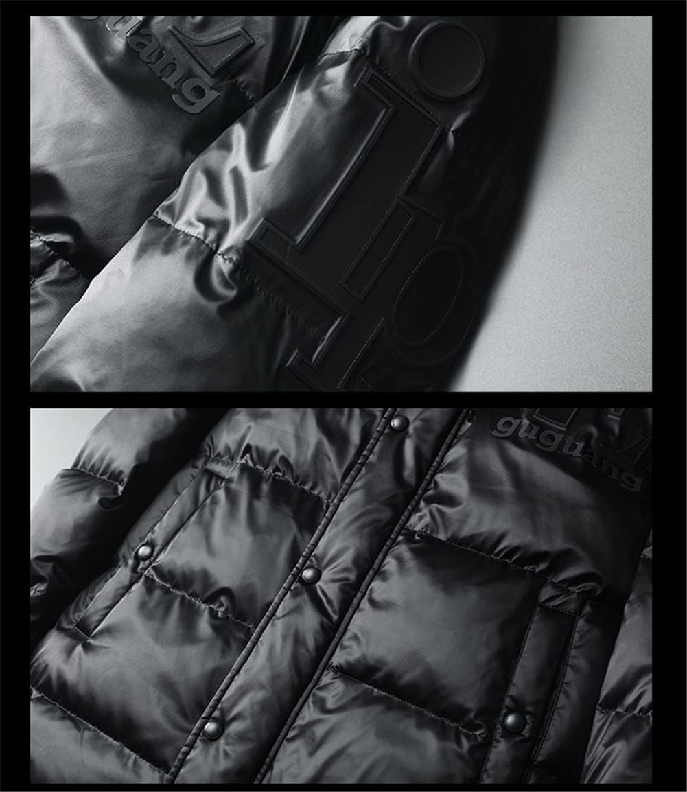 Youllyuu White Duck Down Hooded Men's Coats Autumn Winter Printed Zipper Long Jackets Thicken Down Coats
