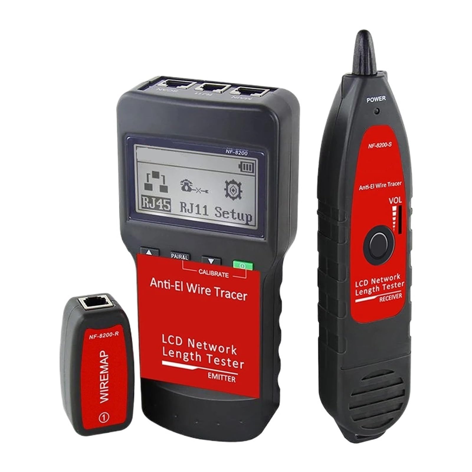 Localizzatore di Cavi, Tester for cavi di rete LAN con display LCD, tester continuità dei, lunghezza del filo ispezione