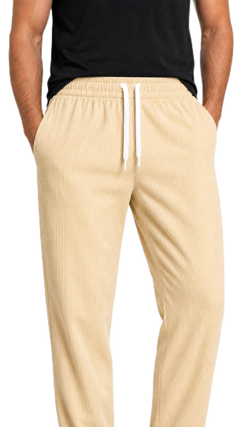 Men's Corduroy Track Pants with Drawstring Waist-picture-56