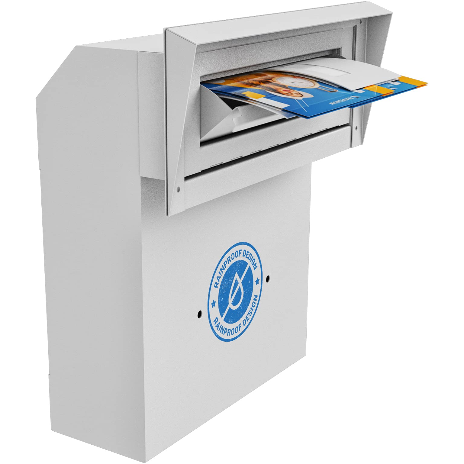 DROPZZA Improved Rainproof Locking Mailbox - Reinforced Through-The-Door Dropbox, Double Steel Door 