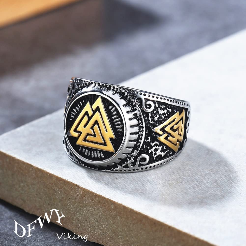 Acero Inoxidable Anillo Vikingo Valknut - Acero Inoxidable (tallas 7-10,  Símbolo Nórdico) Anillo Hombre, image size:1001x1001