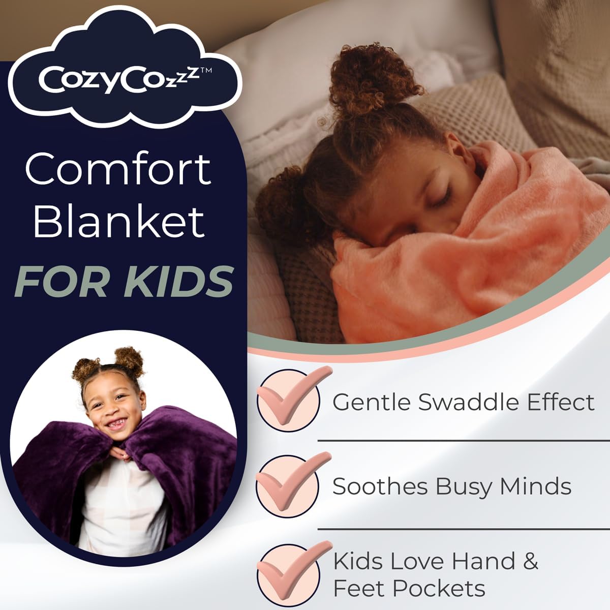 CozyCozzz – The Ultimate Comfort Blanket for Kids with Hand & Foot Pockets