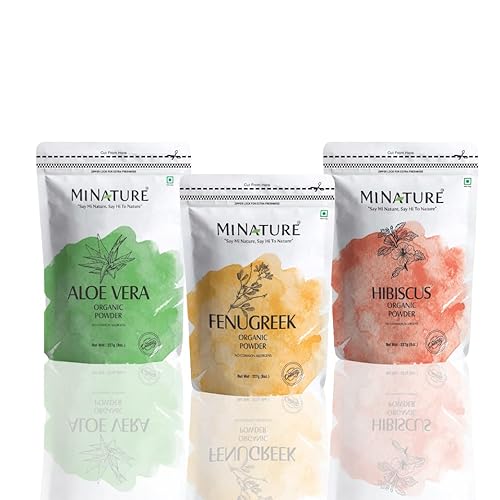Polvo de fenogreco orgánico del USDA polvo de aloe vera y polvo de hibisco - De la India - Paquete
