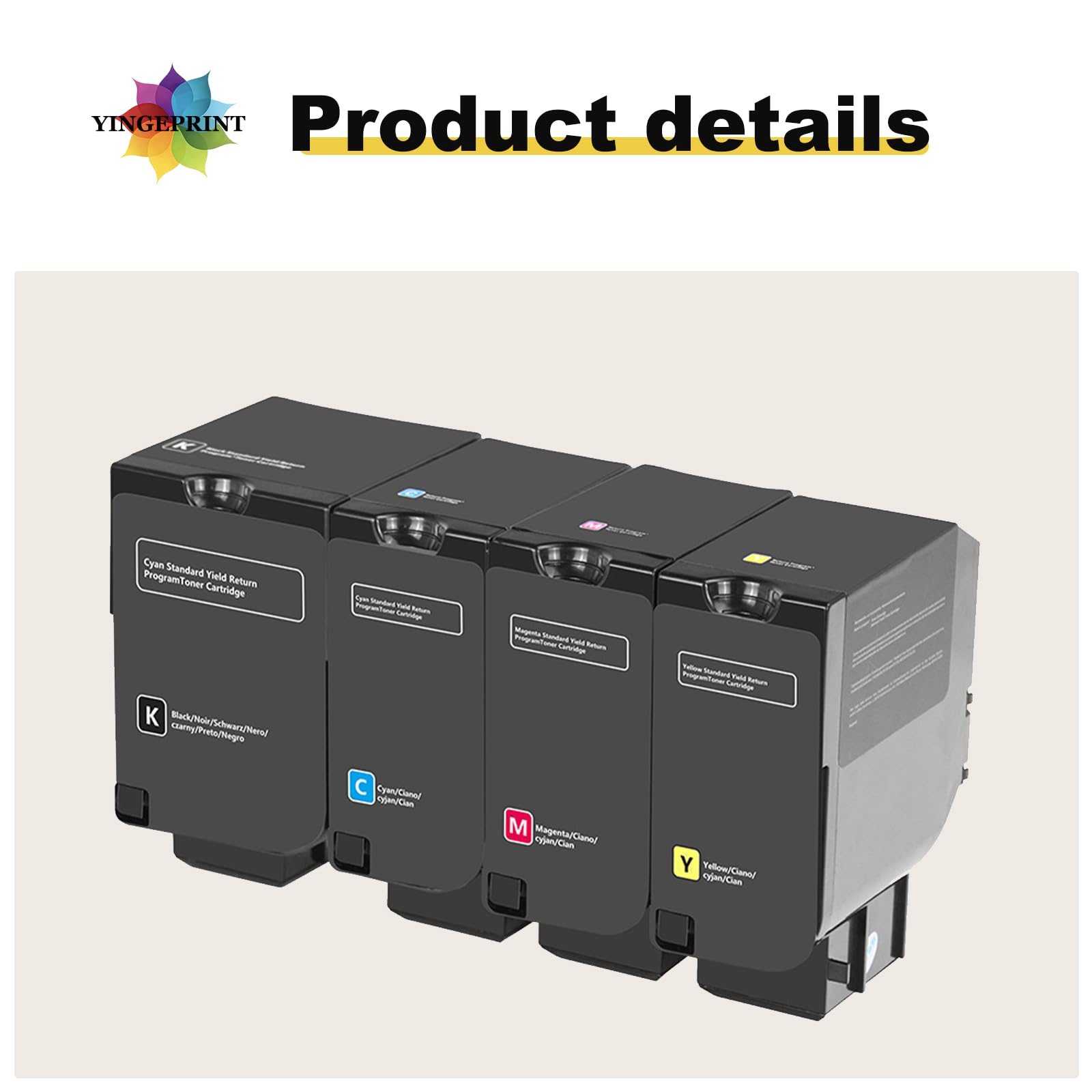 C620 Zestaw 4 wkładów z tonerem kompatybilny z 4 kolorami standardowa pojemność Nr ref. 006R04616 006R04617 006R04618 006R04619 pasuje do drukarki Xerox VersaLink C620 C625 wersja europejska EEA
