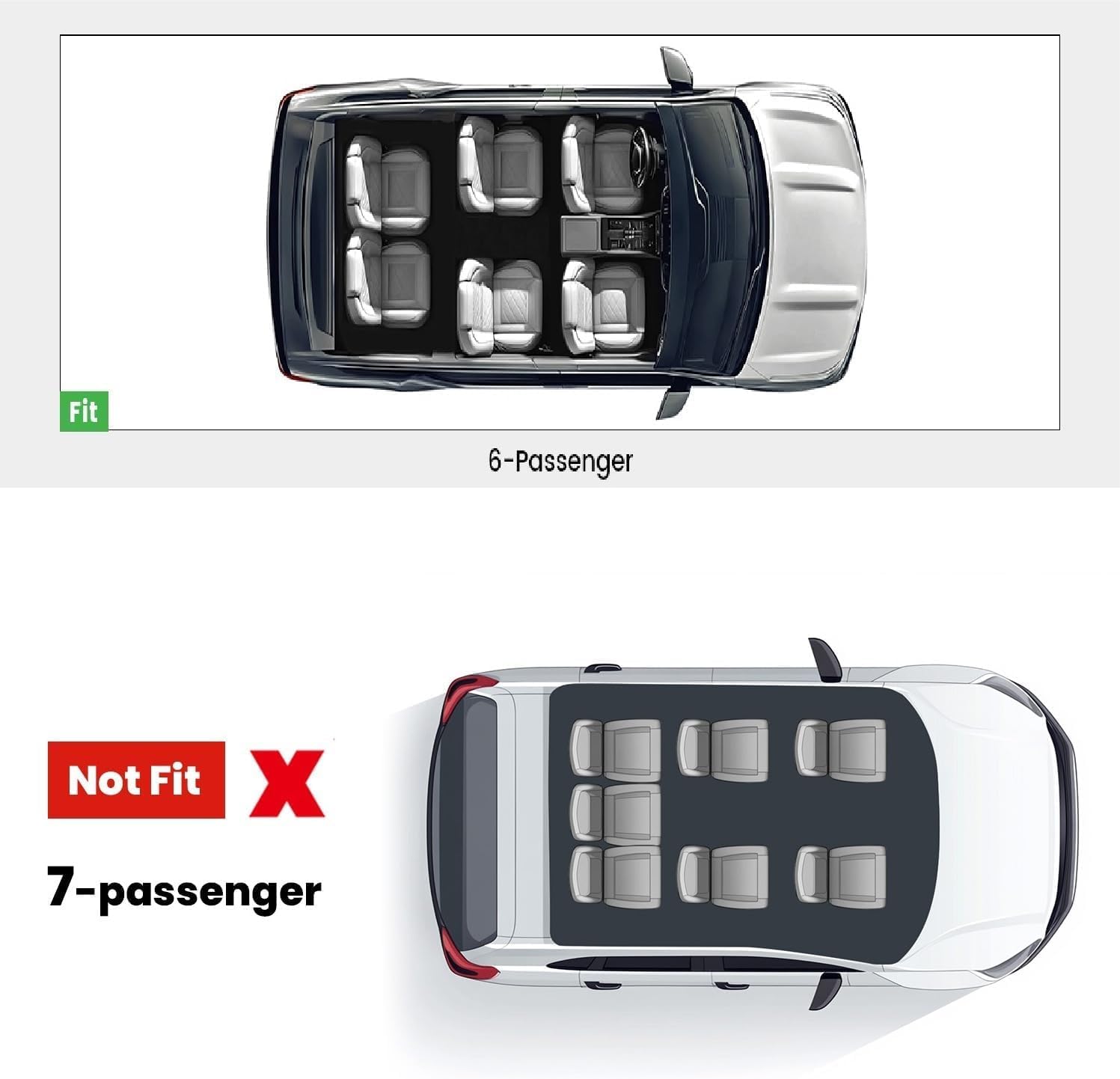 LASFIT Floor Mats for Ford Explorer 2020-2021 6 Passenger TPE Custom Fit All Weather Protector Anti-Slip Floor Liners, 2021 2020 Explorer 6 Seats Accessories, 1st 2nd & 3rd Row, 4pcs Black - Image 2