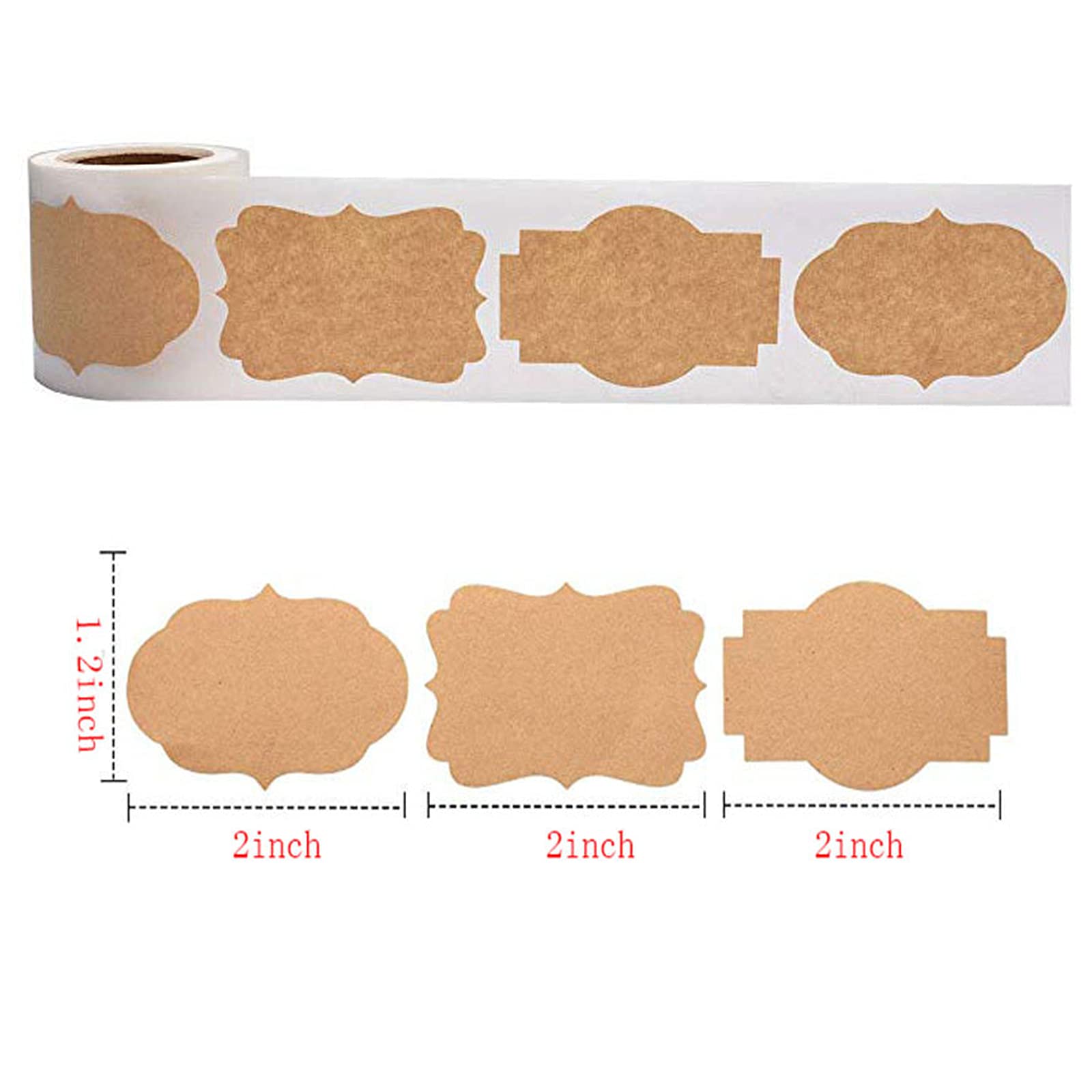 300 Pezzi Autoadesivo Etichette di Carta Kraft, Sticker Tag Etichette, Etichette Adesive di Carta kraft, per Regali di Natale e Halloween, Bottiglie Barattoli Regalo, Alimenti