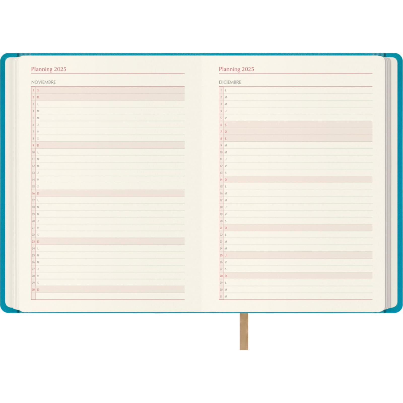 Dohe, 2025 Diary, Day by Page, A5 Size (15 x 21 cm), 12 Months January to December, Leatherette Hardcover, Planner in Spanish - Image 4