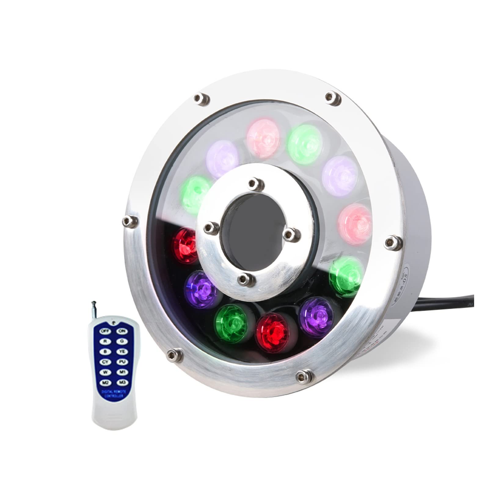 RGB Luce della Fontana con Telecomando - Sommergibili Luci Piscina IP68 Impermeabile LED Luci Piscina per Acquari Nozze Halloween Parco Luci Decorative, AC 12/24V