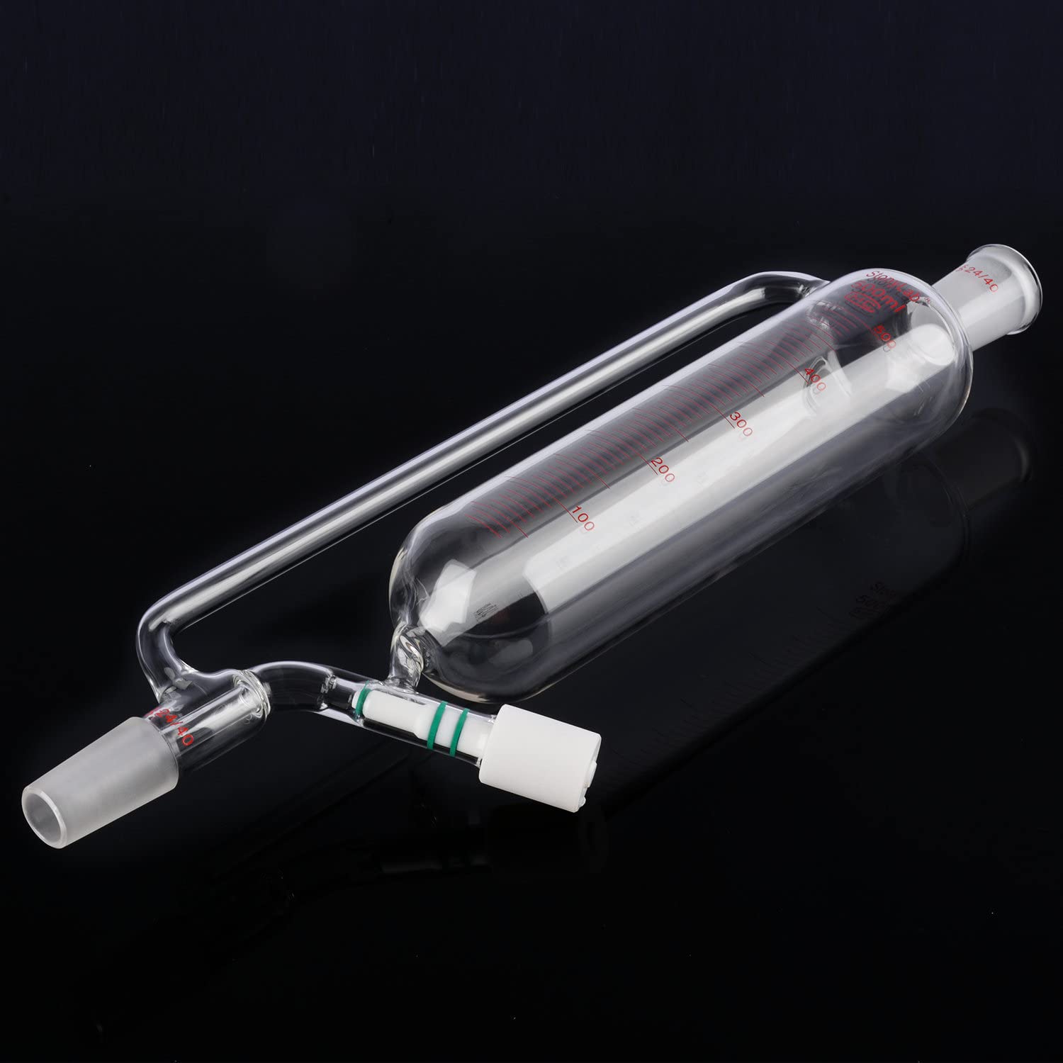 stonylab Pressione Graduata Equalizzazione Aggiunta Imbuto, Vetro Borosilicato Imbuto di Caduta con 24/40 Congiunto Valvola ad Alto Vuoto per Laboratorio Vetro Ulteriori Imbuto, 500 ml