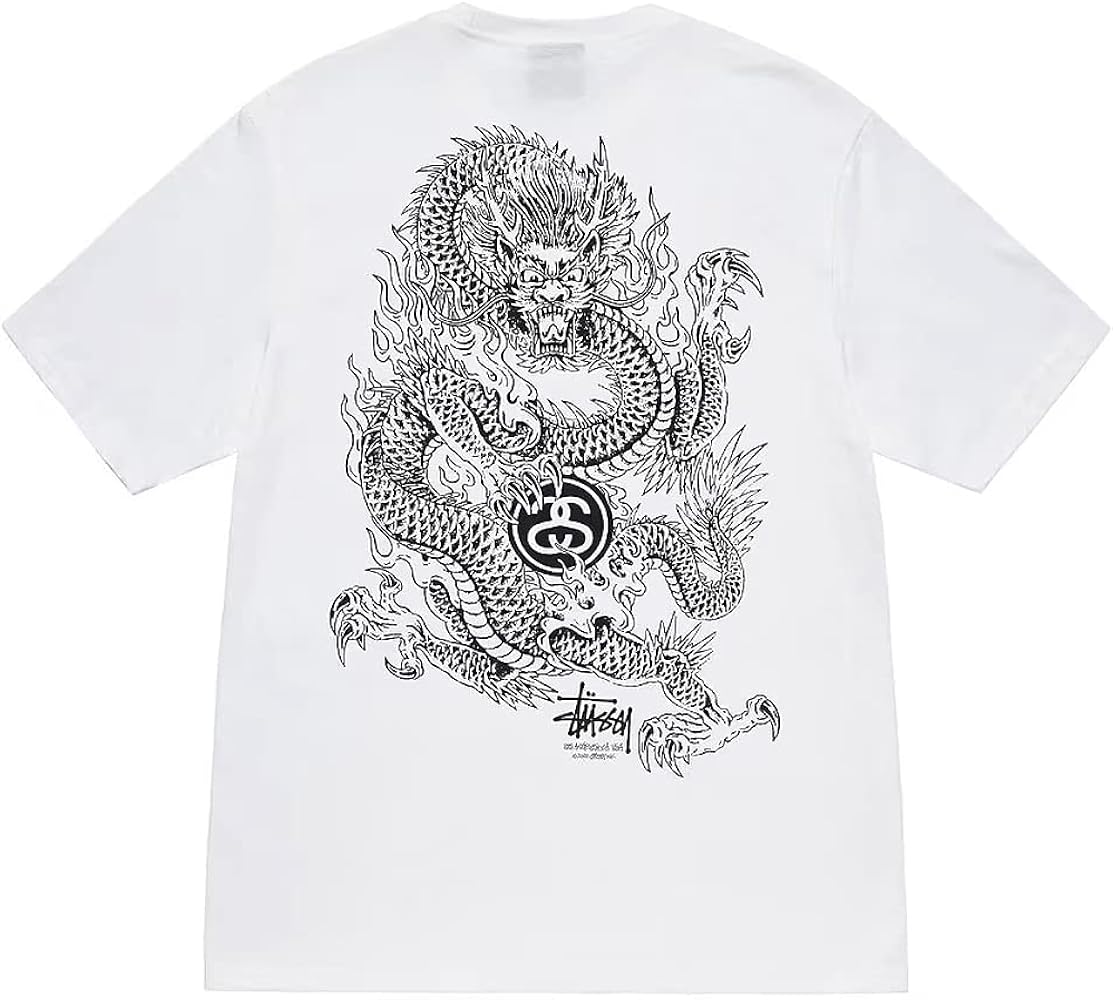 Stüssy ドラゴン Tシャツ ホワイトXL アメリカ製 Stüssy ドラゴン T