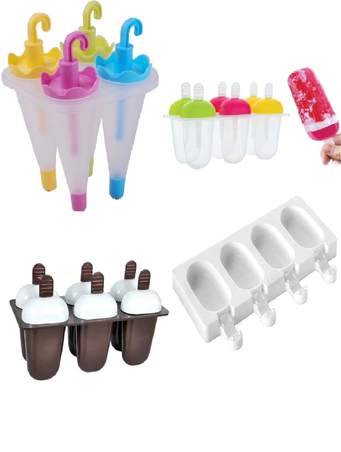SEASPIRIT Homemade Candy Mold Reusable kulfi Tray (4, Multicolored)