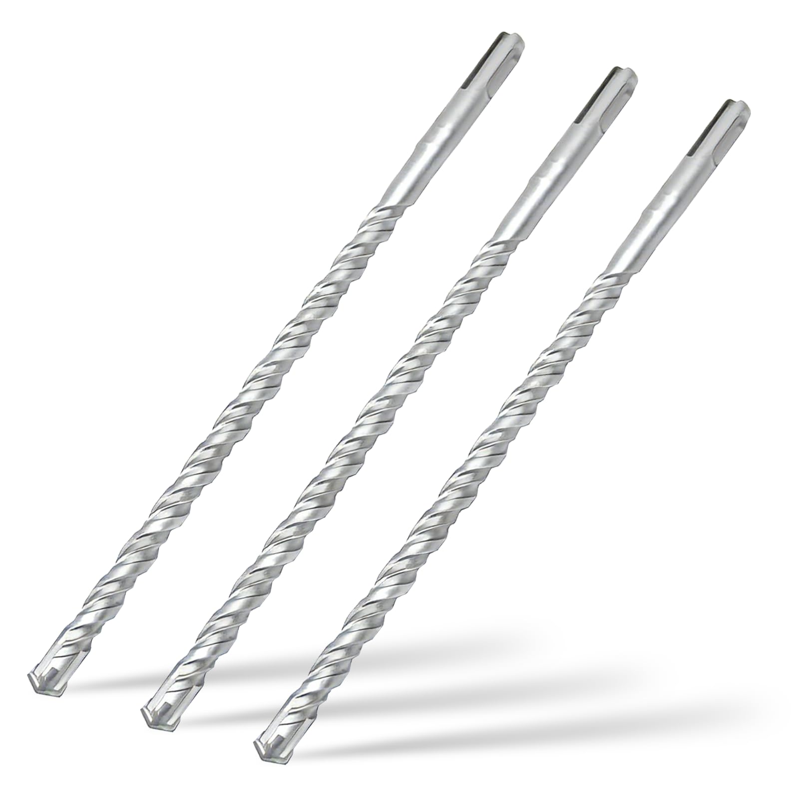 SDS Plus Hammer Drill Bits 10mmx260mmx3pcs,Professional Tungsten Carbide Cross Tip,SDS Plus Masonry Drill Bits for Wall, Stone, Concrete, Brick — image 1