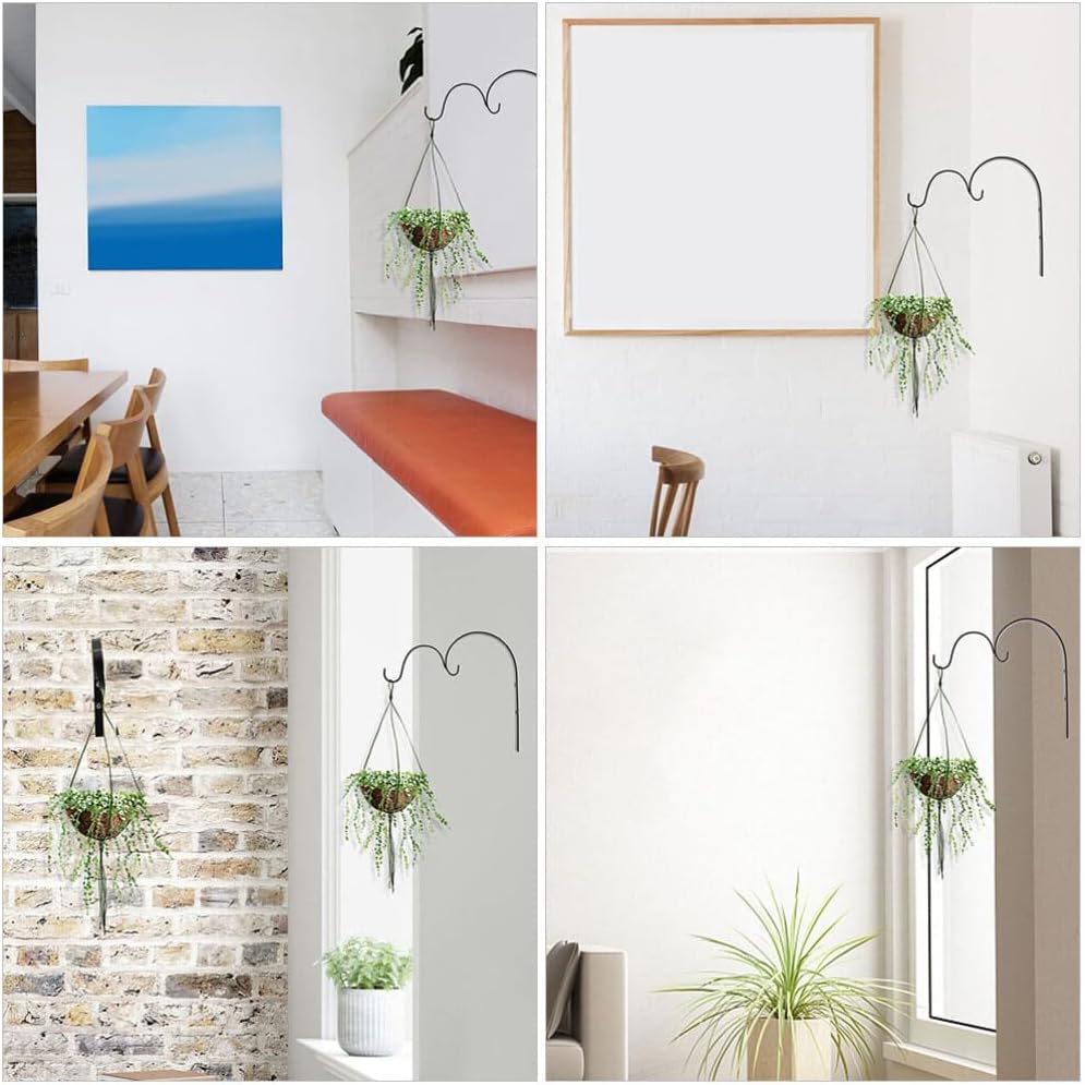 HANABASS 5pcs Indoor Plant Hanger Hook Metal Wall Bracket for Hanging Flower Pots and Lanterns Compact Lightweight Design for Balconies Patios Gardens and Indoor Decor