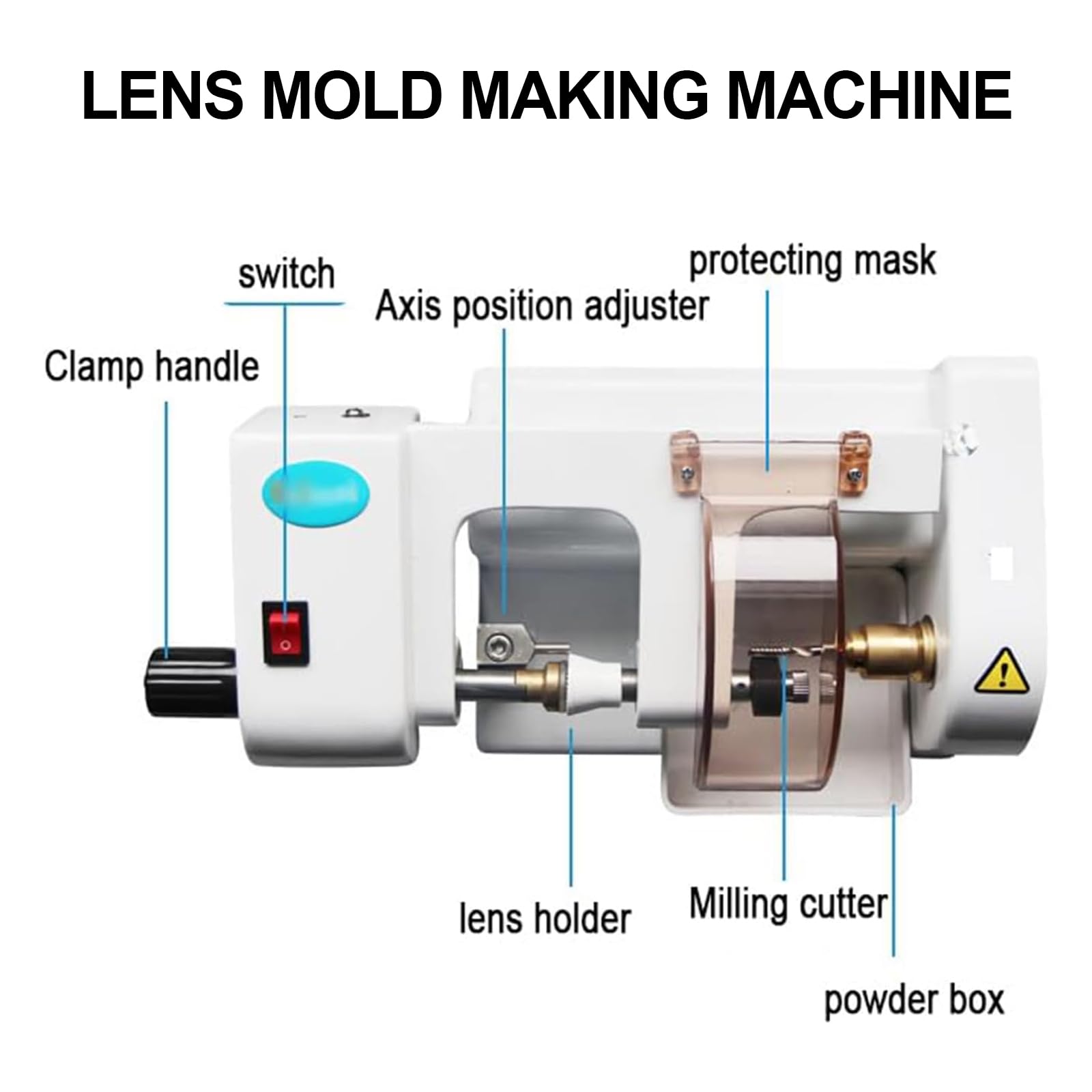 Amoladora de lentes automática con fresa, tamaño ajustable, para tiendas ópticas, centros de atención visual, hospitales