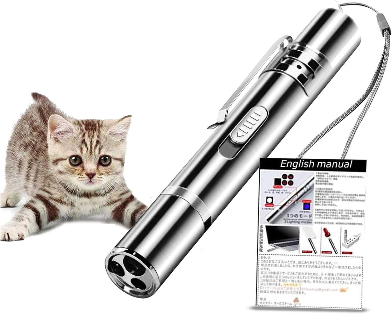 CMD Interactive cat Toy,cat Toys for Indoor Cats Interactive,LED Pointer Pet Toys with USB Charging