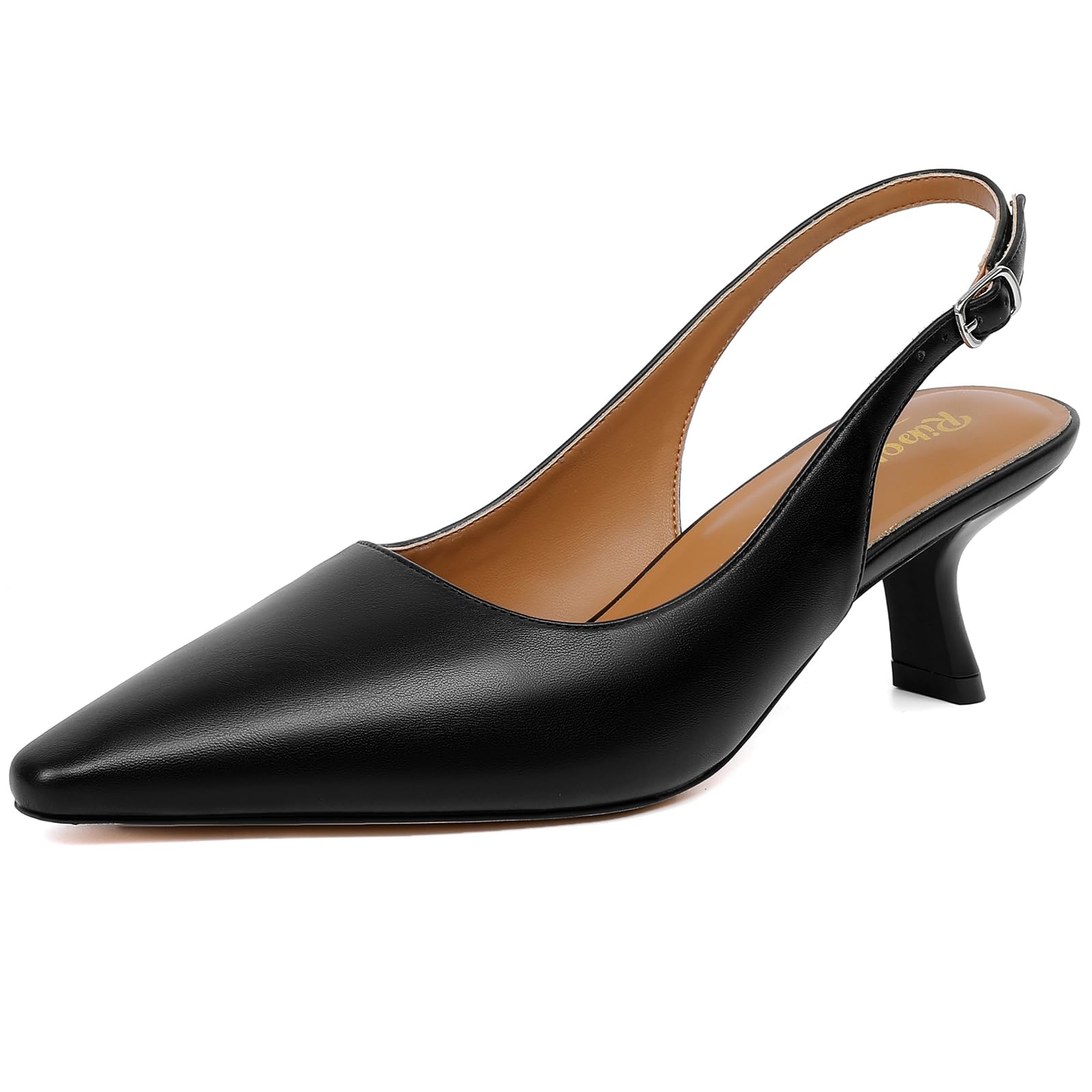 RIBONGZ Sexy Slingback Pumps Elegant Dressy Heels for Women Closed Toe Pointy High Heels Wedding Bride Prom Party Evening Shoes