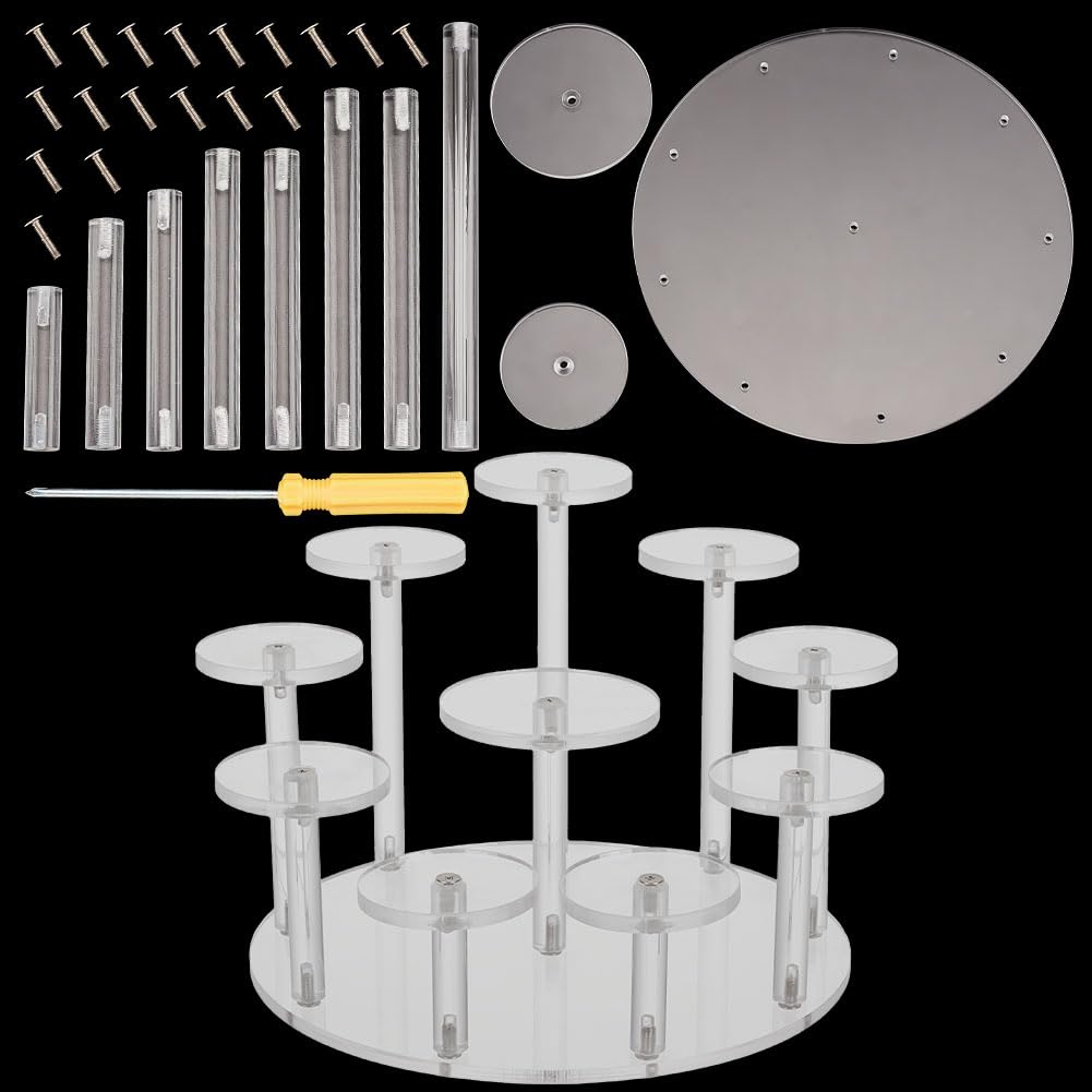 FREEBLOSS Multi Layer Display Round Riser Stand 10 Tier Round Acryl Risers für Display Cupcake Parfüm Stand