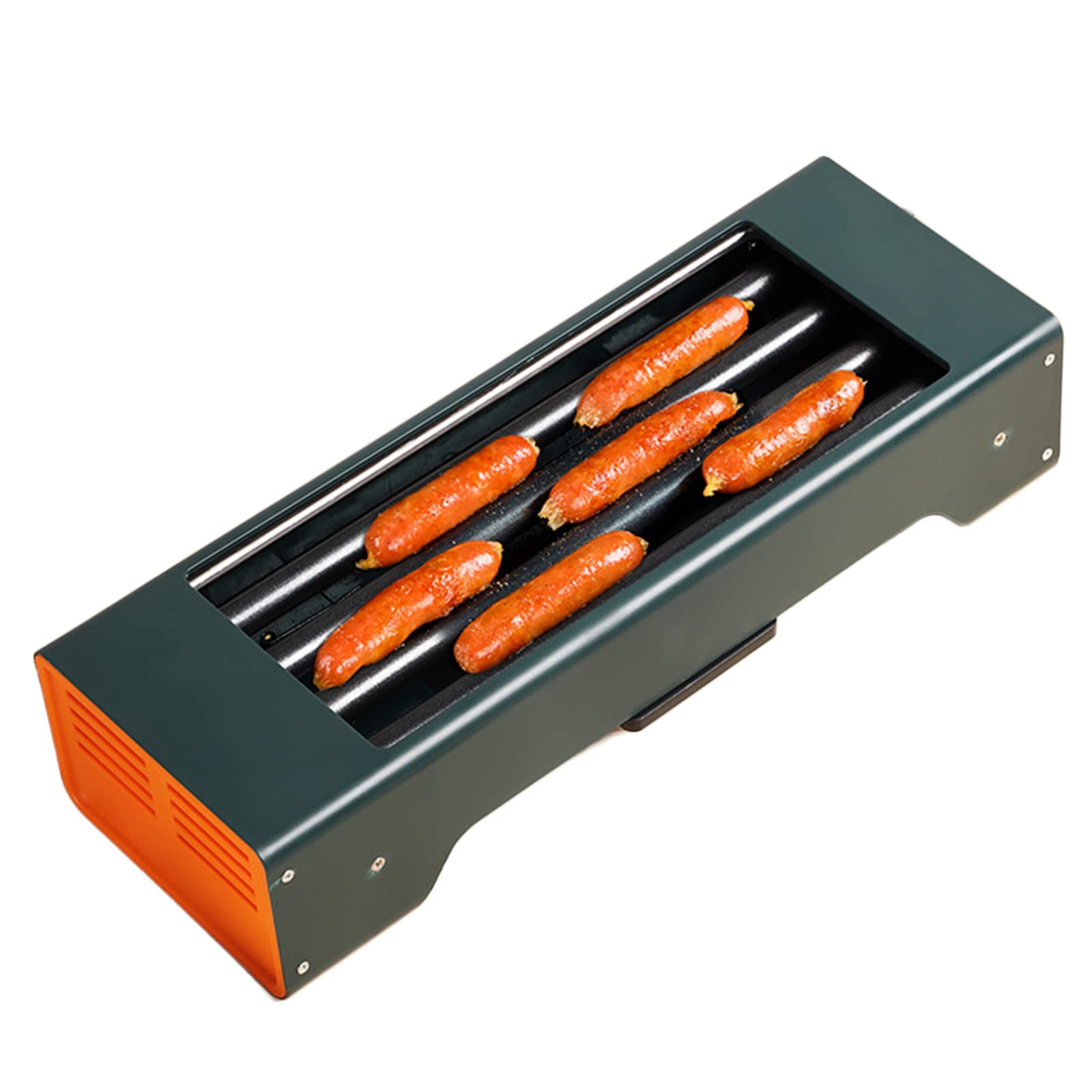 Hot Dog Roller Grill, Wurstgrill-Kochmaschine, Temperatur einstellbar, mit Edelstahlwalze, Auffangschale, für Food Street, Snackbar, Restaurant