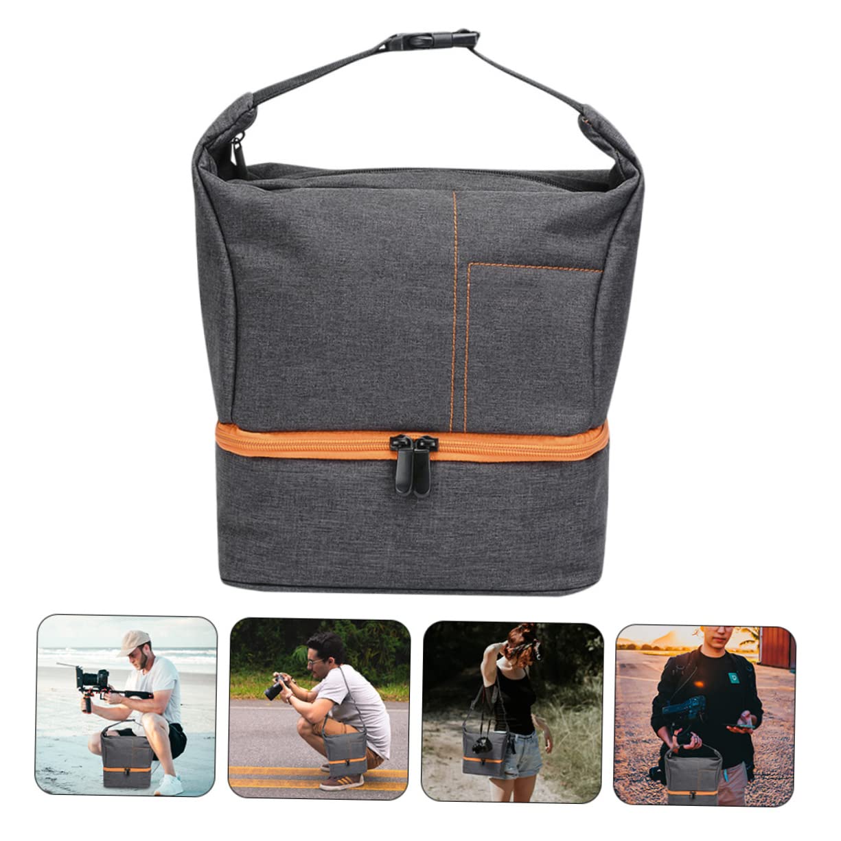 SHINEOFI Bolsa de Cámara Portátil y Prueba de con Compartimentos Separados para DSLR y Lentes para y Almacenamiento de Accesorios