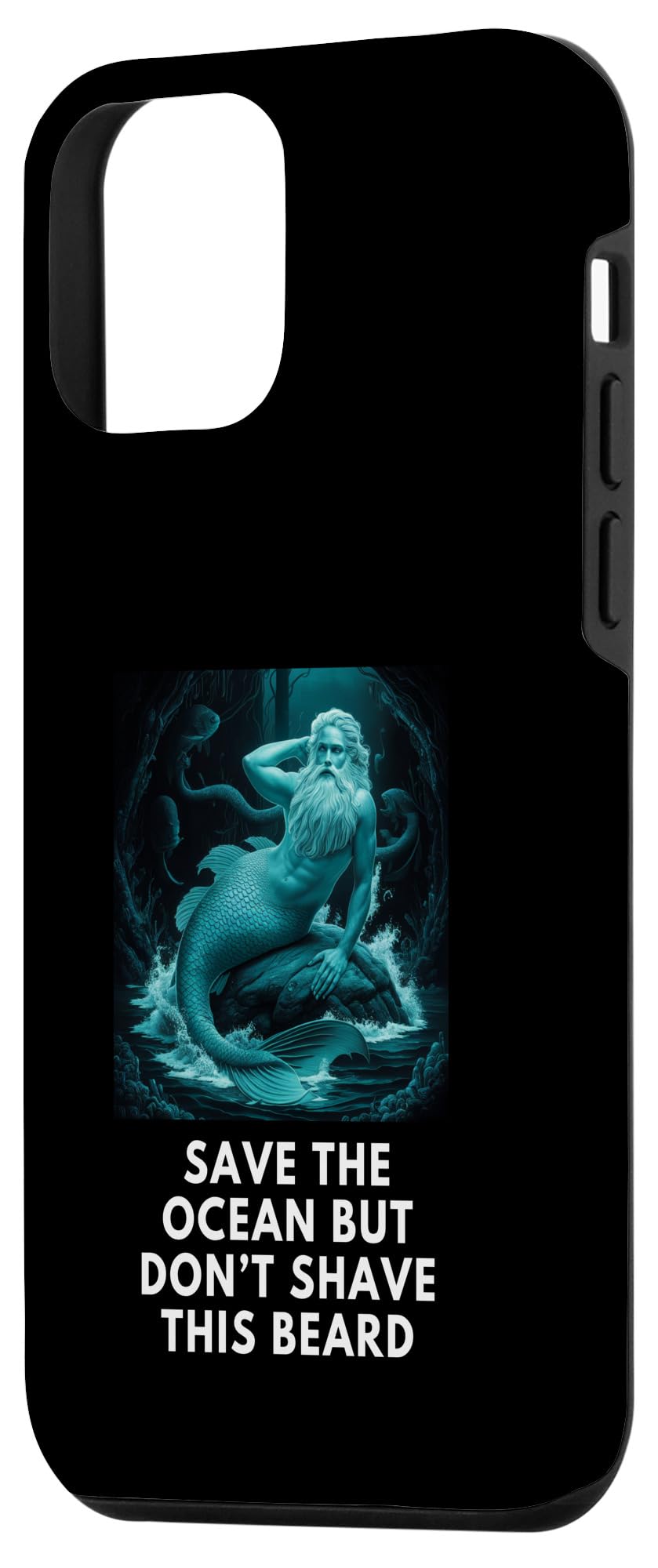 iPhone 12 mini Merman Creature of the Sea with Long Beard Protect Oceans Case - Image 2