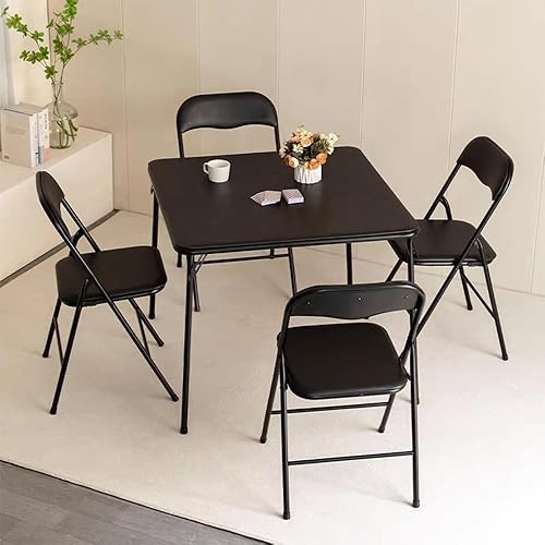 Miniatura 7 de FurnitureR Juego de 2 sillas plegables con asiento y respaldo acolchados de PVC, sillas plegables que ahorran espacio para la oficina en casa,