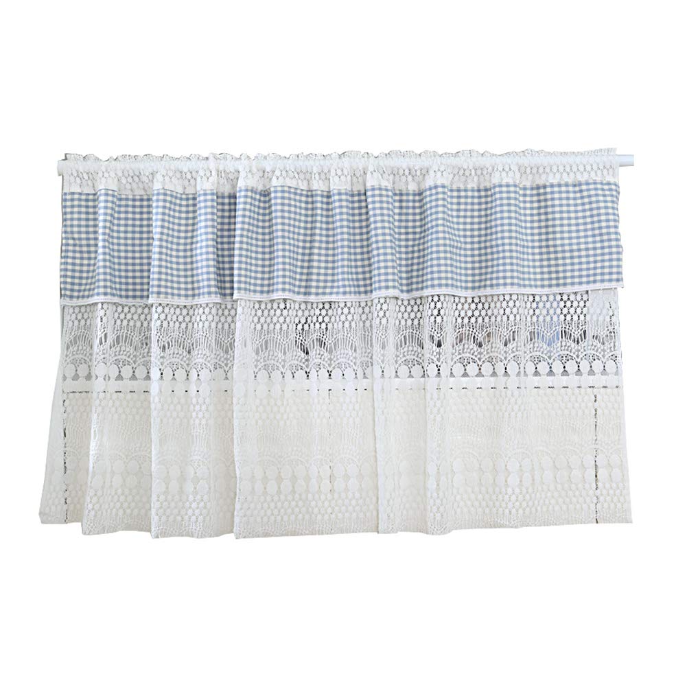 Demi-rideau en coton et dentelle pastorale pour cuisine et armoire