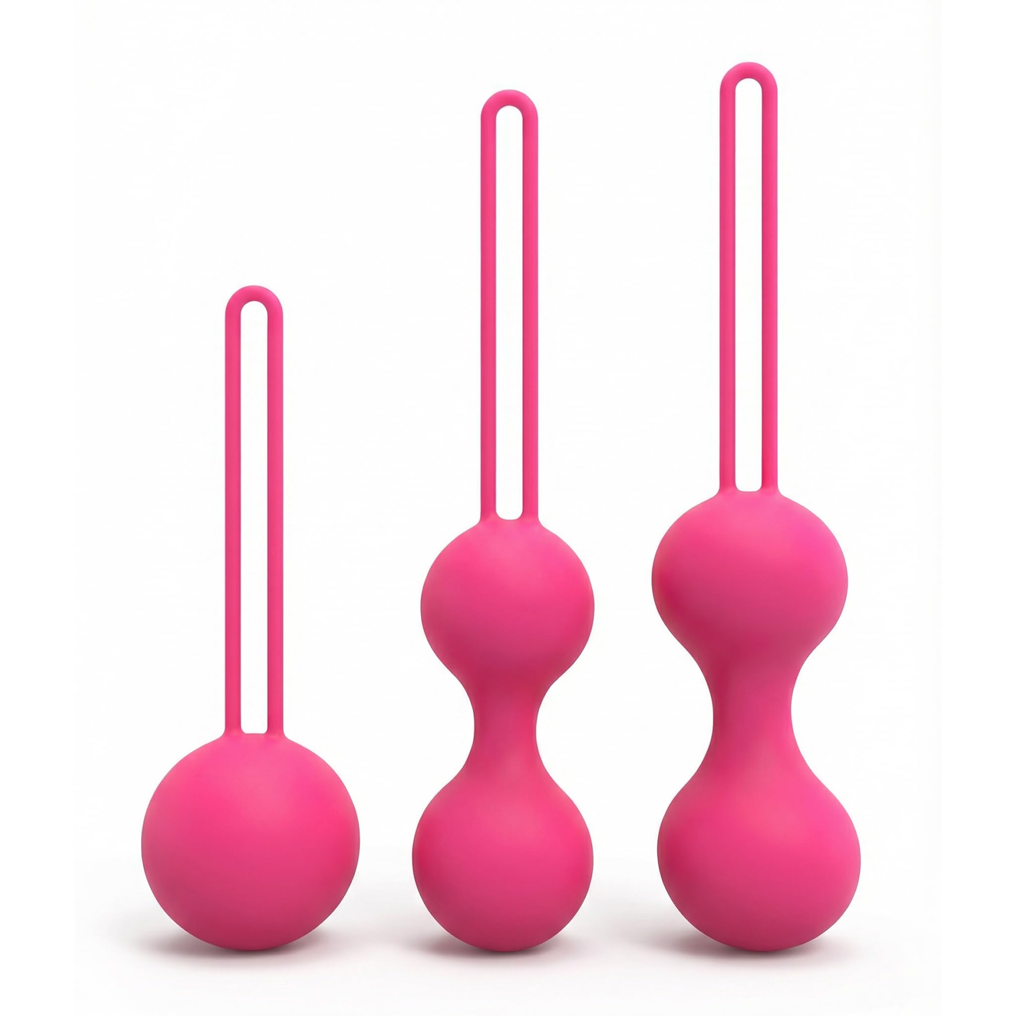 KE-Gel - Set di 3 palline massaggianti per donne, principianti, per muscoli del pavimento pelvico, per allenare i muscoli del pavimento pelvico, per esercizi di rafforzamento (rosso rosa)