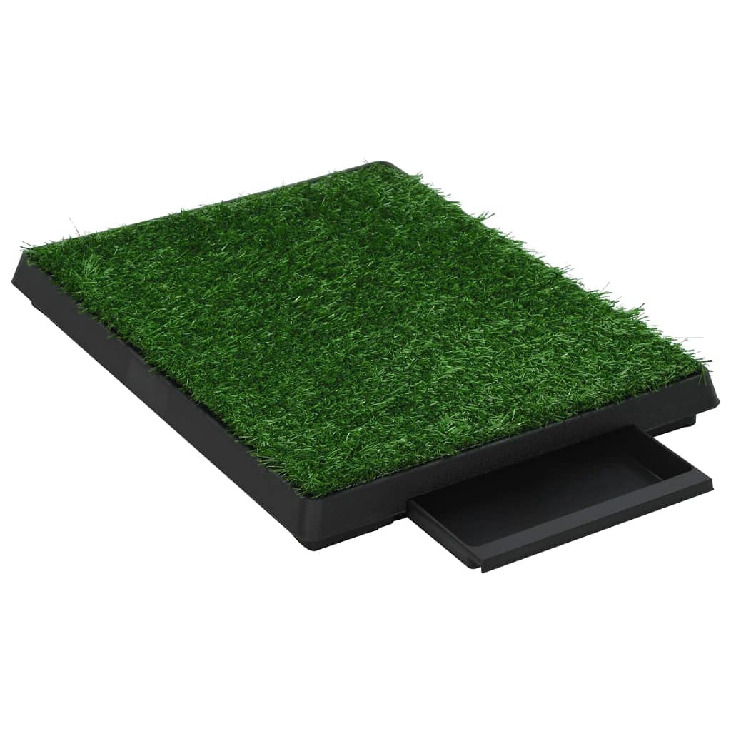 Inodoro para mascotas con bandeja, césped artificial, verde, 63 x 50 x 7 cm, inodoro para perros, impermeable, absorbente e higiénico, para entrenamiento de cachorros y base de incontinencia