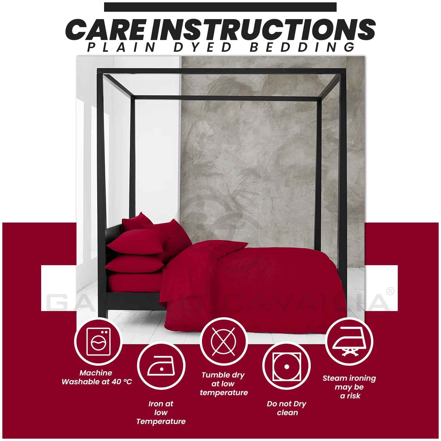 GC GAVENO CAVAILIA Plain Bedding Set, Red, Double - Image 4