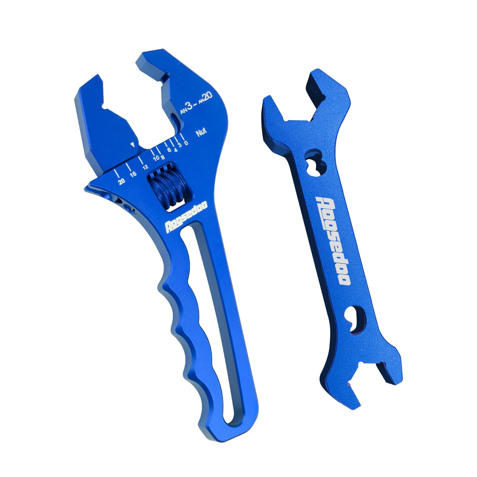 3AN-20AN AN Fitting Wrench Blue With 6AN-AN8 Double-ended AN Wrench Blue