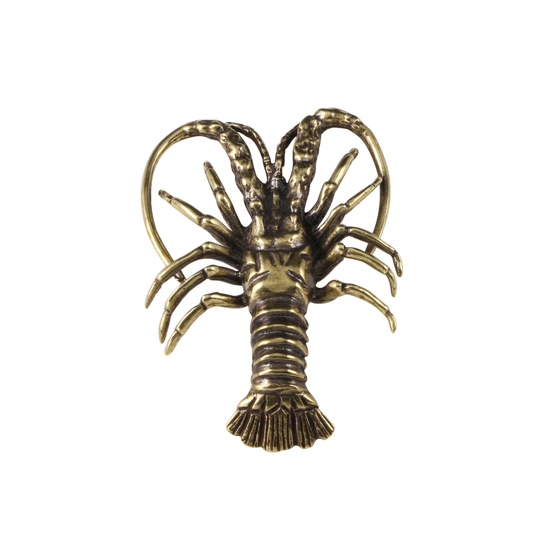 NGDFGR Brass Lobster Miniature Figurines,Bronze Interesting Cute Crayfish Sculpture Crafts Collection Desktop Ornament Home Sand Table Car Decor Accessories Study Paperweight