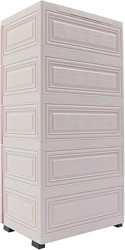 Miniatura 85 de Eapmic Cajones de plástico, armario de almacenamiento con 6 cajones, cajones de armario altos de pie, muebles de noche y mesa auxiliar para oficina,