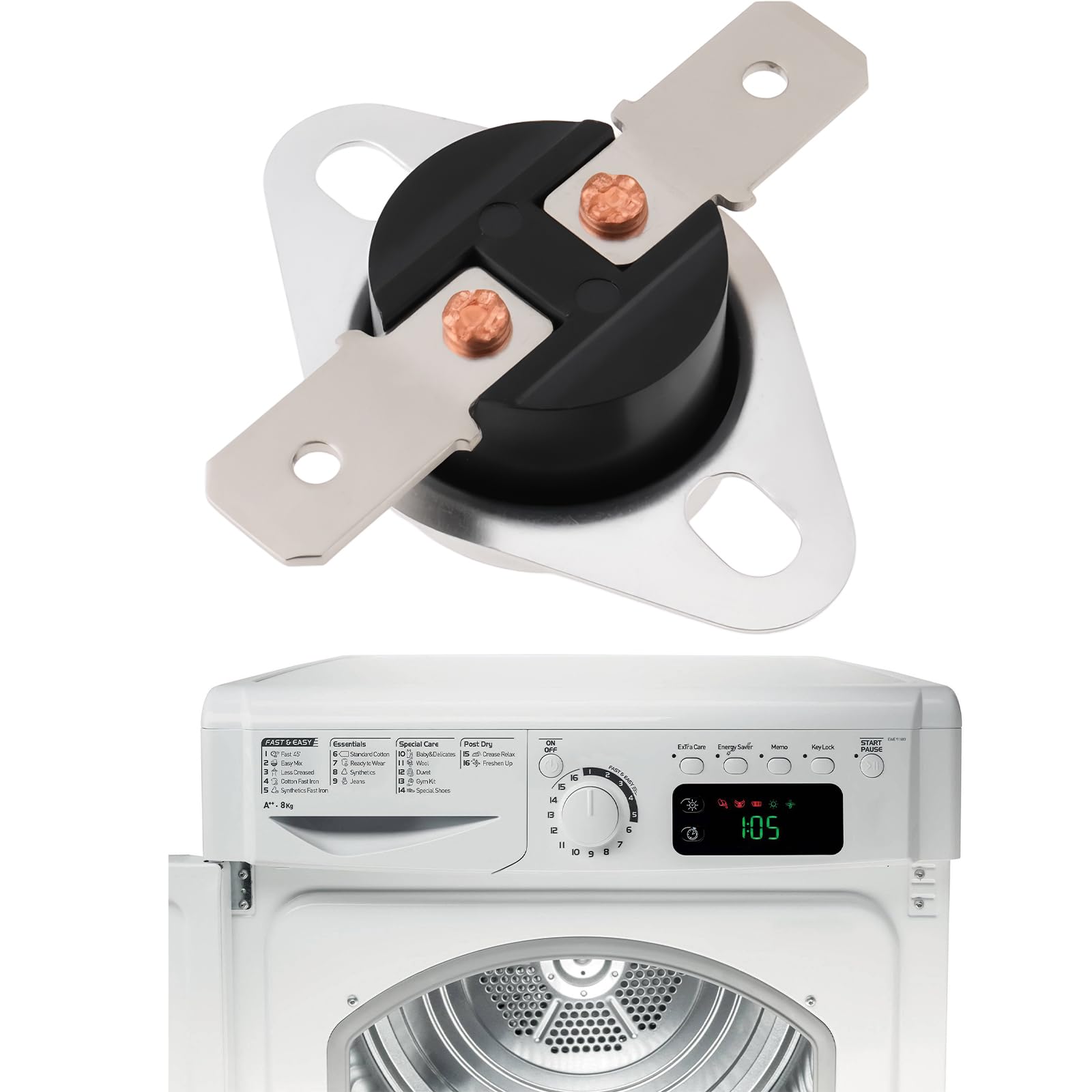 Termostato Per Asciugatrice Indesit Kit Punto Verde 106°C E - Foto 10