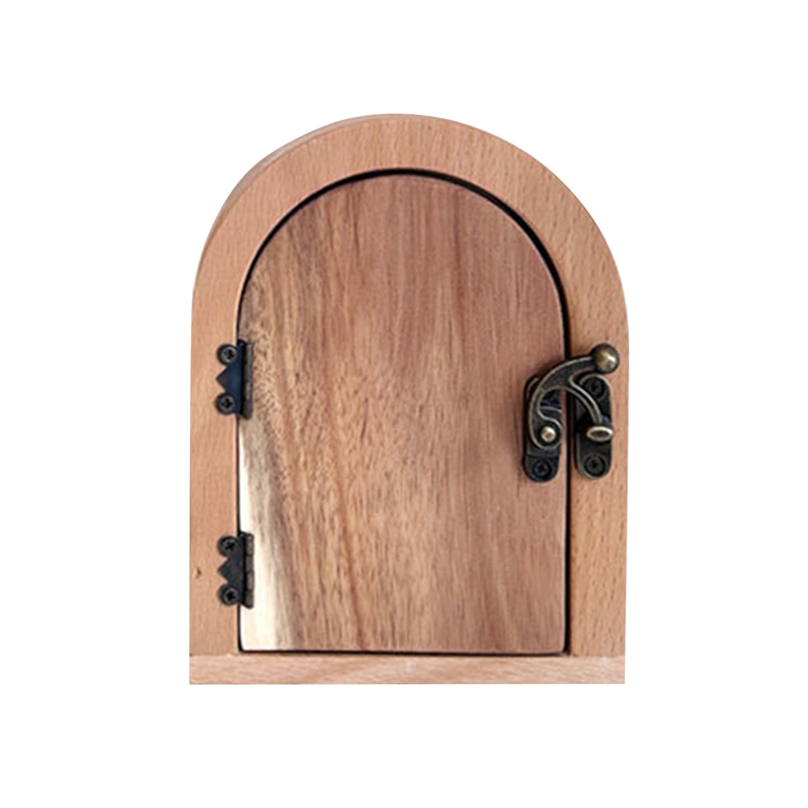 Placa de cubierta de enchufe de puerta de hada a prueba de bebés cubiertas de encendido y apagado a prueba de niños, protector de encendido y apagado hecho a mano interior de madera hecho a mano para