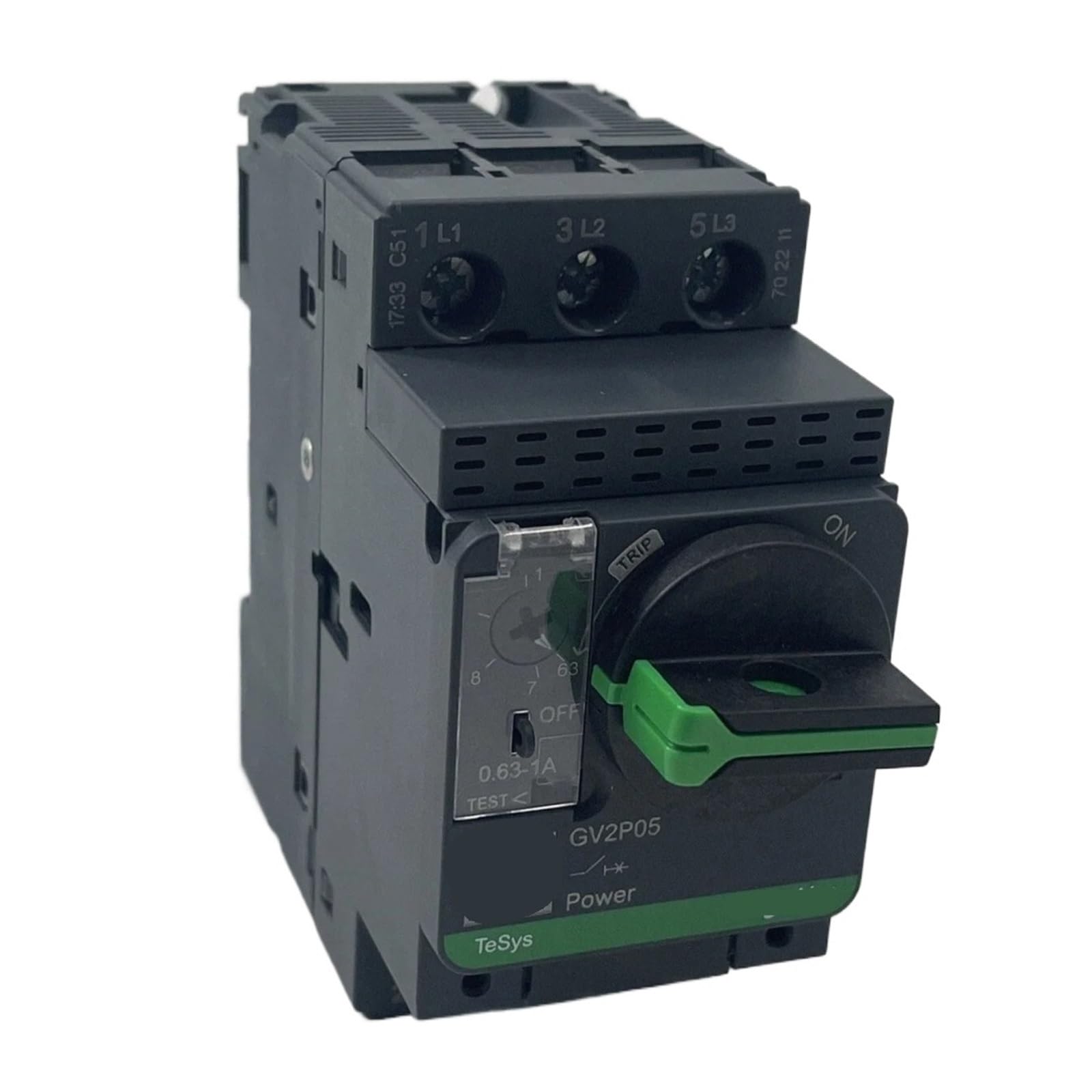 CLBSWYEJK GV2-P05 GV2P05 circuit breaker, GV2, 3P, 0.63-1 A, screw clamp terminals