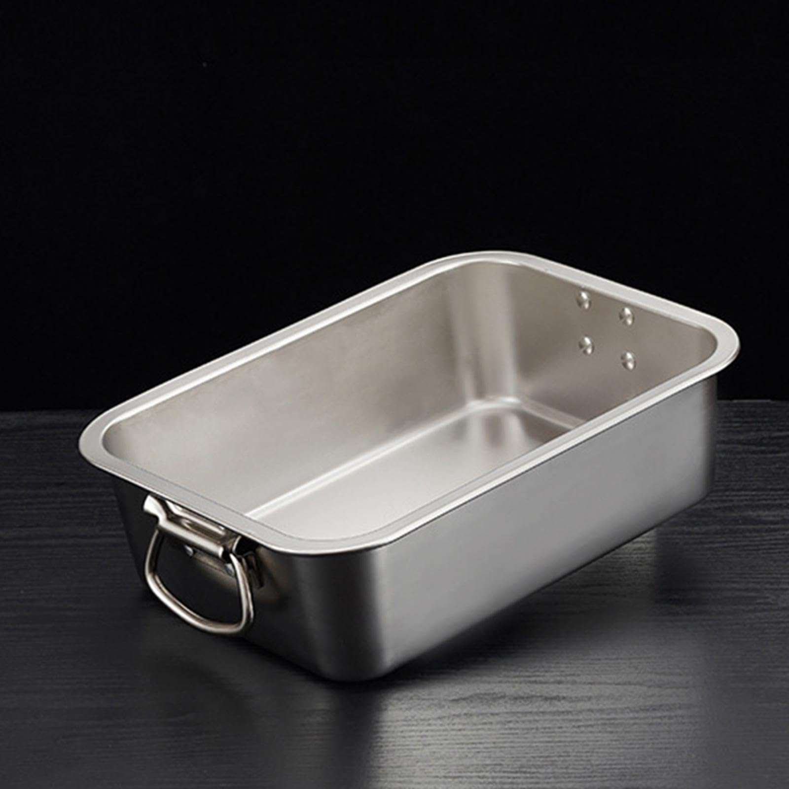 Harilla Katzenstreu Schale Katzenstreu Behälter Metall Katzenklo Edelstahl Katzen Toilette mit Hohen Seiten für Katzenhaushalt Große Und Kleine Katzen, 32x22x10cm