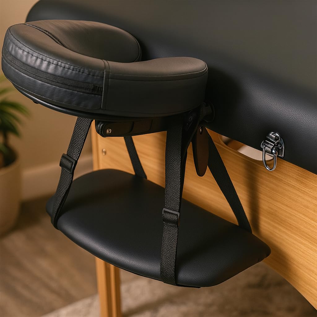 T-LOVENDO.ES Camilla de Masaje Plegable portátil Ligera Profesional | 2 cuerpos con Altura Ajustable | Acolchado Espuma Alta Densidad | Estructura Madera | Soporta hasta 200kg