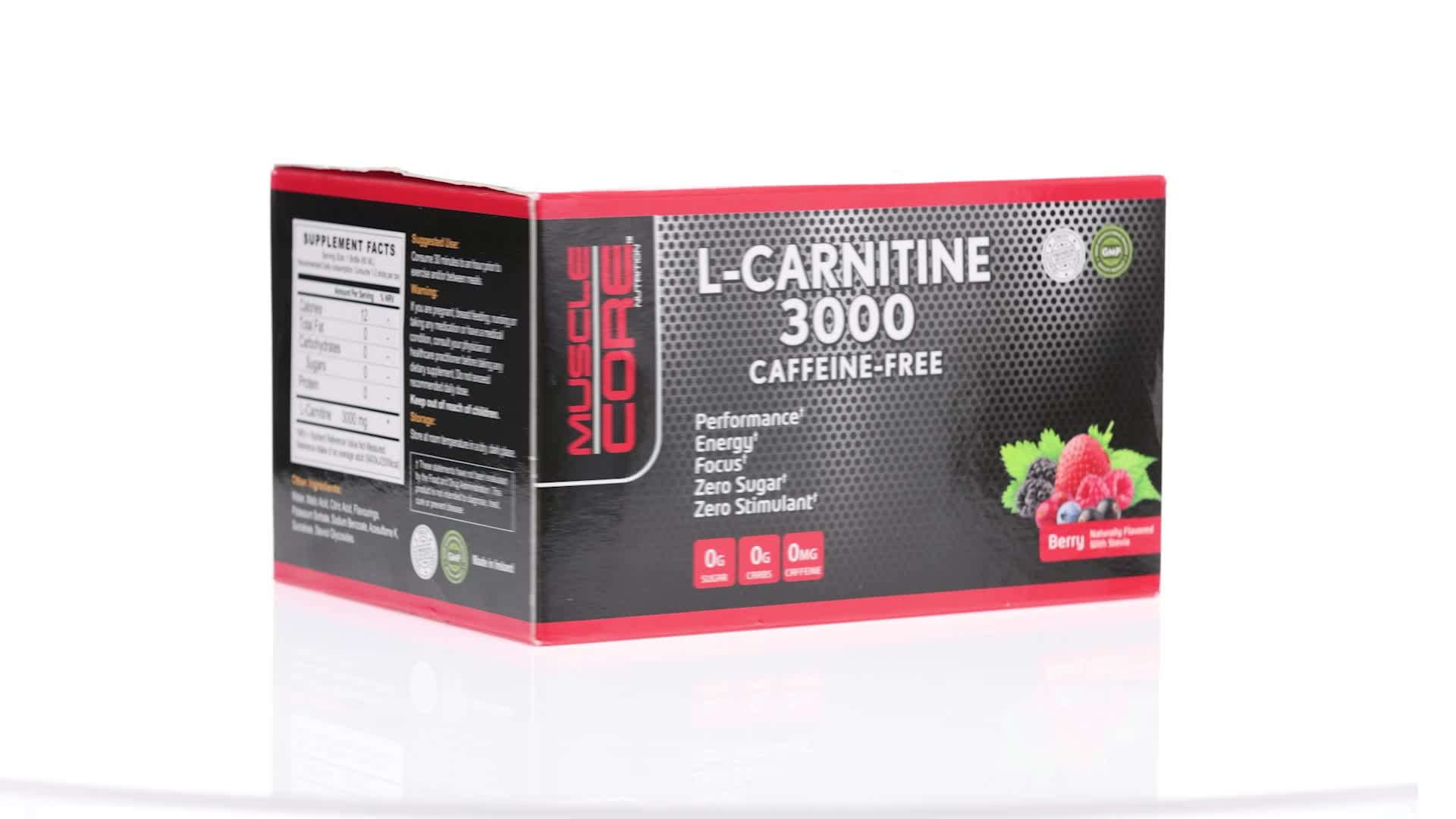 muscle core l carnitine 3000 Muscle Core L-Carnitine Liquid 3000mg Berry Flavour (Pack of 12 Bottles x  60ml Each)