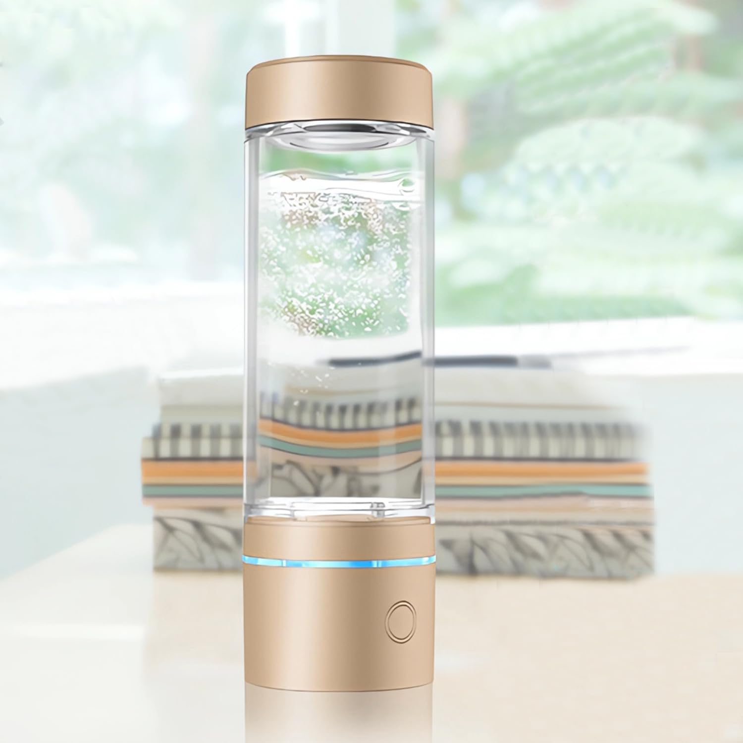 Portable Hydrogen Water Generator Ionizer with SPE and PEM Technology Make Hydrogen Content up to 3000-4500 PPB,Hydrogen Water Bottle Maker Machine with Beautiful LED Indicator, 240ml