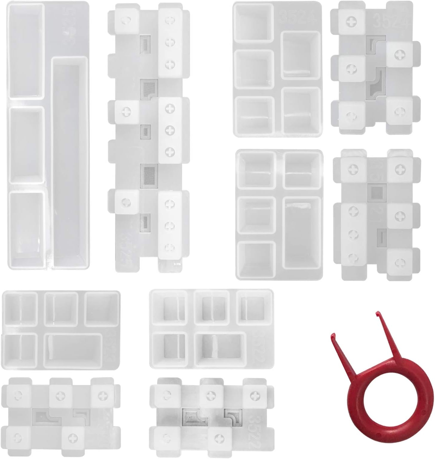 SUJUAN DIY Silicone Keycaps Resin Mold Compatible with Cherry MX Mechanical Gaming Keyboard Crystal Epoxy Molds Handmade Crystal Key Caps Resin Molds Making Tools with Key Puller