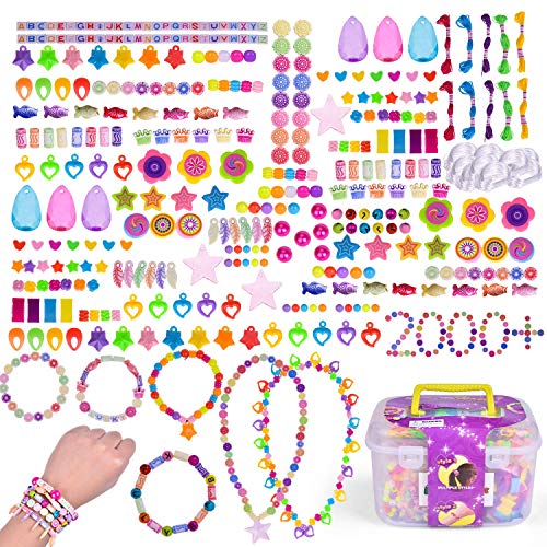 FUN LITTLE TOYS Pop Beads 2000+ PCs, Kids Jewelry Making Kits for 6 + Years Old Girls, DIY Arts and Crafts for Kids, Bracelet Making Kit for Girls