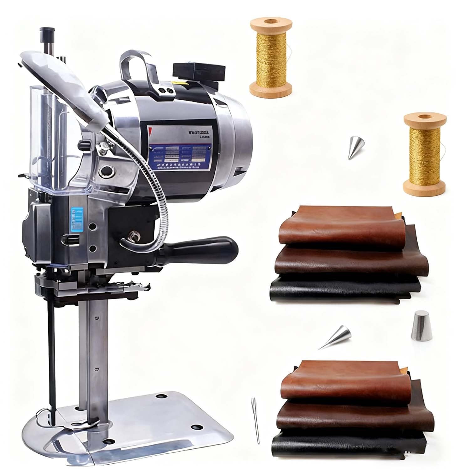 Coupeur à Lame Droite, Machine de Découpe de Cuir Polyvalente, Moteur Industriel 1100w. Caractéristiques avec Opération Verticale. Parfait pour Les Fabricants Textiles(13in)
